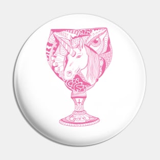 Pink  Unicorn Goblet Pin