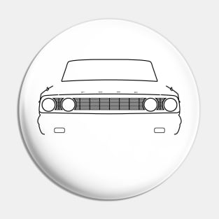 Ford Fairlane 1964 classic car outline graphic (black) Pin