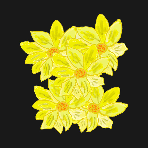 Painted Flowers Digital Painting Kids Long Sleeve T Shirt