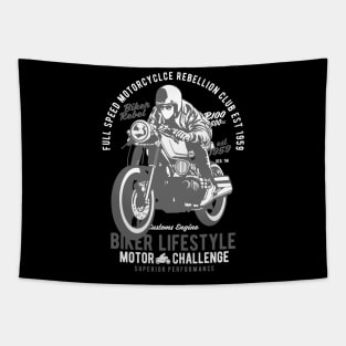 Biker Motorcycle Cafe Racer Tapestry