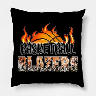 Classic Basketball Design Blazers Personalized Proud Name Pillow