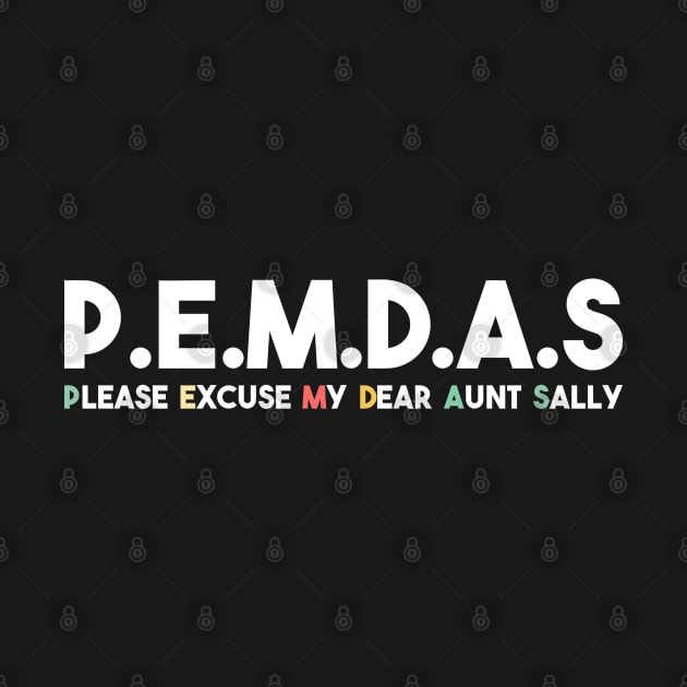 P.E.M.D.A.S Funny Math Teacher Please Excuse My Dear Aunt Sally by A Comic Wizard