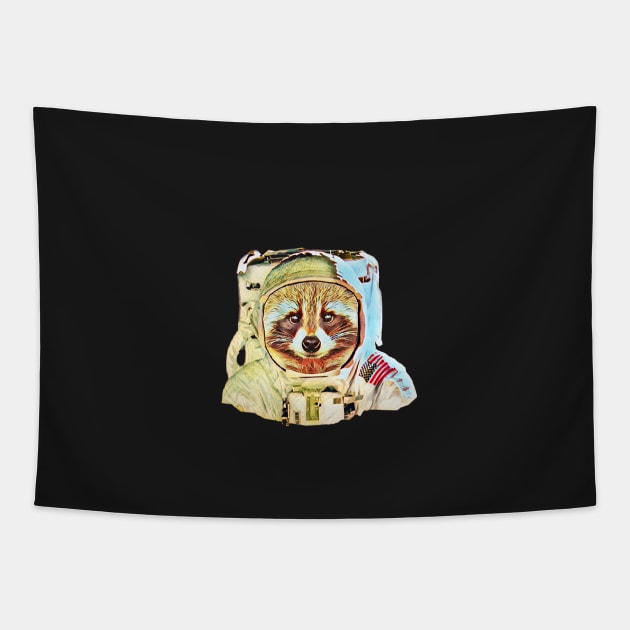 Raccoon in Space Tapestry by funhousejen