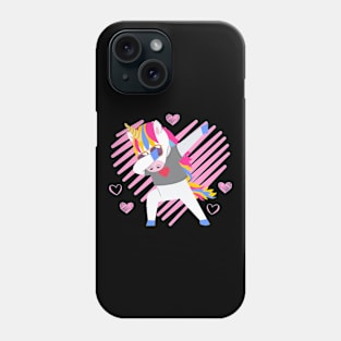 Dabbing Unicorn Hearts Valentine's Day Design Phone Case