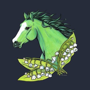 Emerald Horse with Lily of the Valley T-Shirt