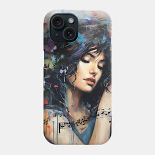 Music, girl, notes Phone Case