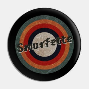 Retro Color Typography Faded Style Smurfette Pin