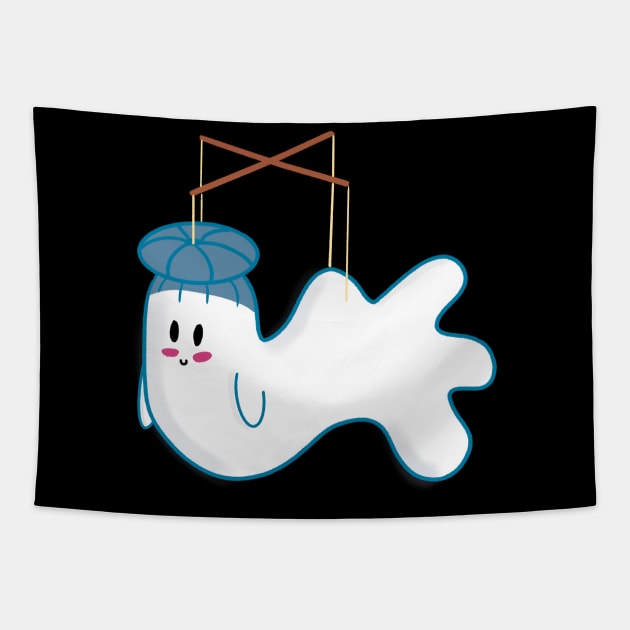 Little Ghost Puppet Tapestry by nathalieaynie