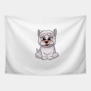 Funny Puppy Westie Smiling Tapestry