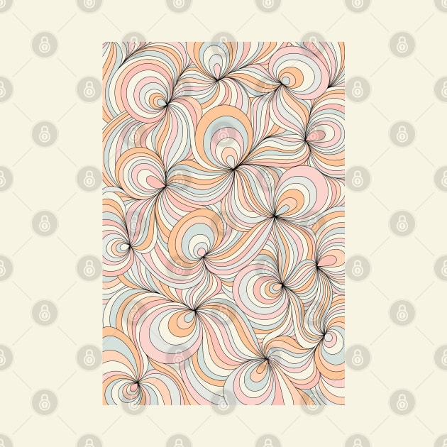 Retro Swirl Pattern in Pastels Colors by tramasdesign