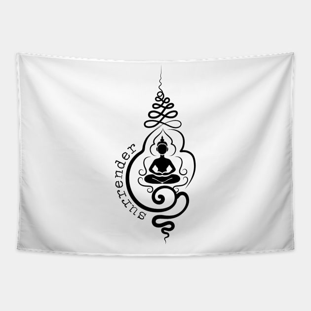 Surrender Unalome Buddha Tapestry by BhaktiCloudsApparel