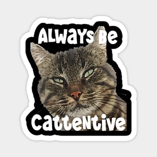 Always Be Cattentive Fun Pun Quote Magnet