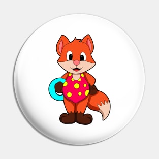 Fox at Swimming with Swim ring Pin