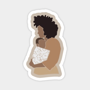 Abstract pregnant mother silhouette Illustration Magnet