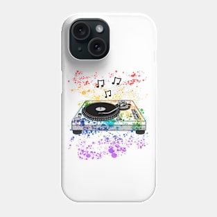 DJ Turntable Rainbow Colours Music Producer Musician Phone Case