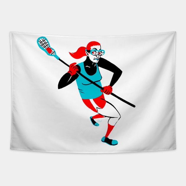 Field Hockey Woman Tapestry by CoolCharacters