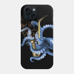 Music saxophone with octopus and clef Phone Case