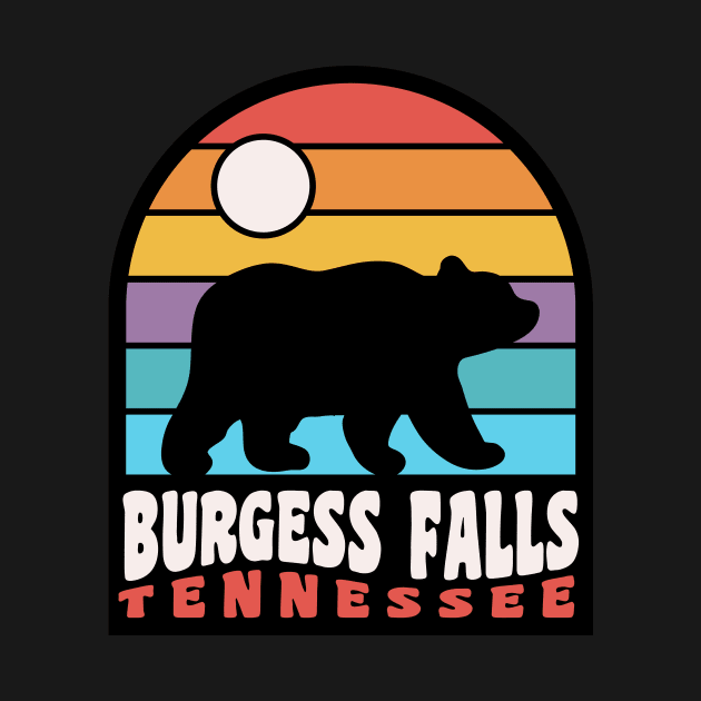 Burgess Falls State Park Hiking Tennessee Bear Retro by PodDesignShop