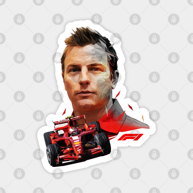 Kimi Raikkonen low poly II Magnet by pxl_g