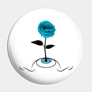 Blue Rose Blooming From Eye / Light Clothes Pin