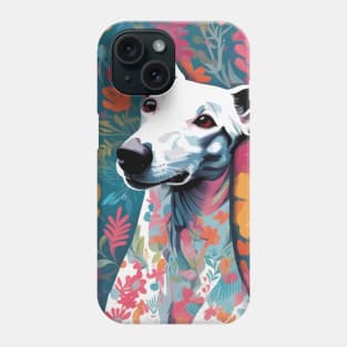 Garden Grey, Colorful Greyhound with Flowers Phone Case