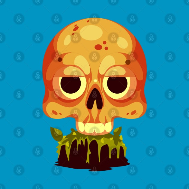 Skull Creepy Cartoon Illustration by Mako Design 