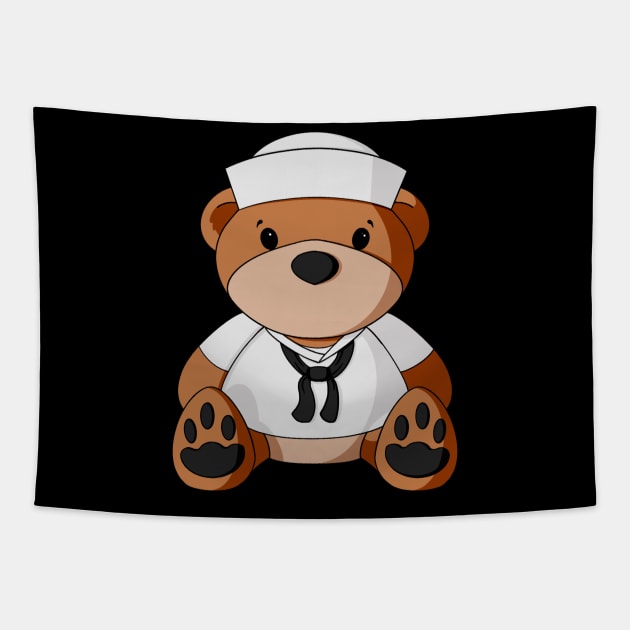 Navy Sailor Teddy Bear Tapestry by Alisha Ober Designs