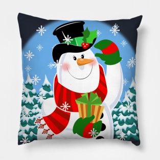 seasons greetings snowman Pillow