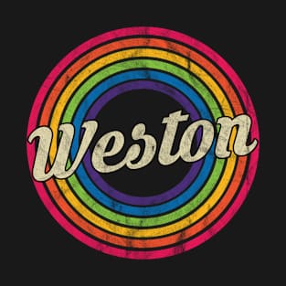 Weston - Retro Rainbow Faded-Style T-Shirt