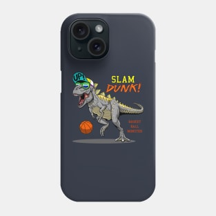 cool t rex dinosaur playing basketball Phone Case