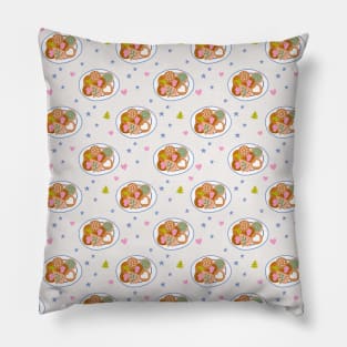 Christmas pattern with traditional cookies Pillow