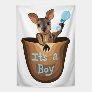 Kangaroo Baby: It's a Boy Tapestry