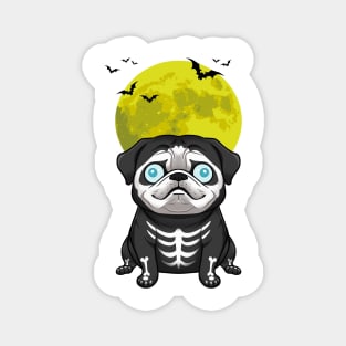 Pug's Haunting Howl: Halloween Moonlit Delight Magnet