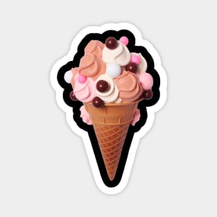 Plastic Ice Cream Cone Magnet