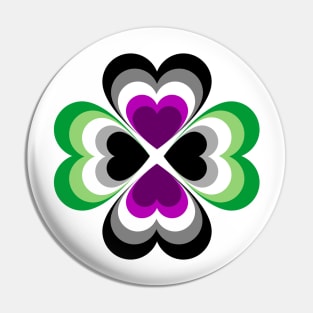 Ace/Aro clover hearts Pin