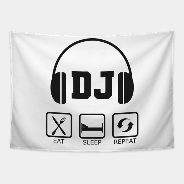 DJ - Eat sleep DJ Repeat Tapestry by KC Happy Shop