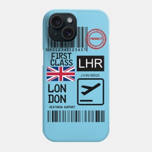 London UK travel ticket Phone Case