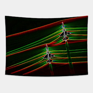 Neon Planes Beaking Sound barrier Tapestry
