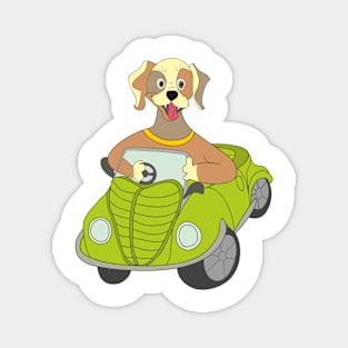 Funny dog driver Magnet