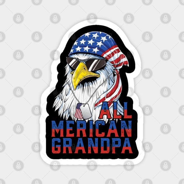 All Merican Grandpa Magnet by Sunset beach lover