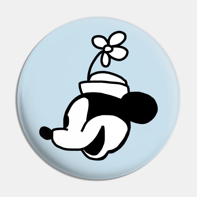 Happy Cartoon Girl Mouse Steamboat Willie Portrait Pin by ellenhenryart