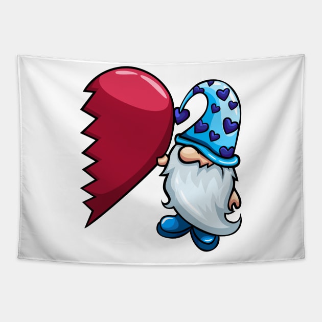 Gnome Valentines (blue) Tapestry by RCM Graphix