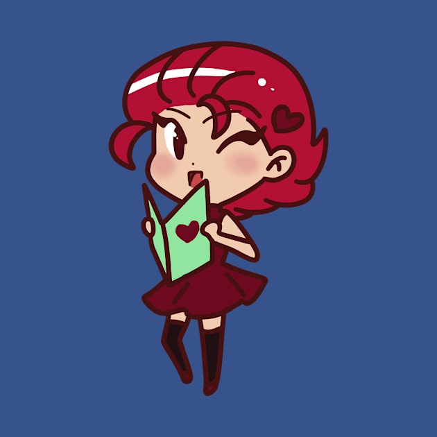 Cute Girl with Burgundy Hair by saradaboru