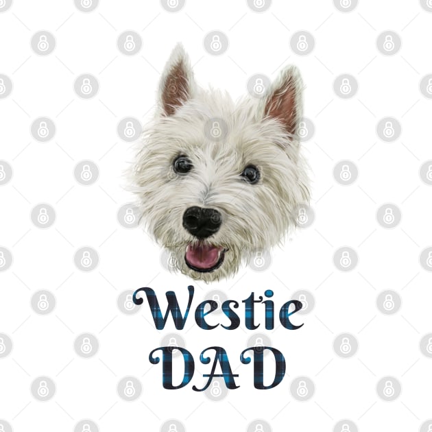 Mens Westie Dad Smiling West Highland Terrier by brodyquixote