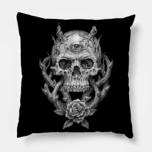 Skull and Rose Pillow