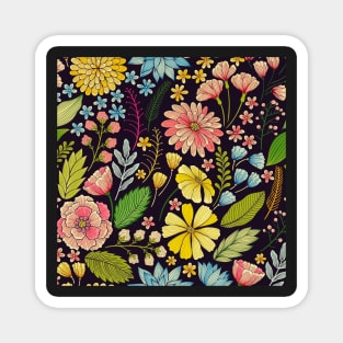 Colorful Floral Pattern Magnet