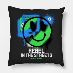 Rebel in the streets graffiti doodle Pillow