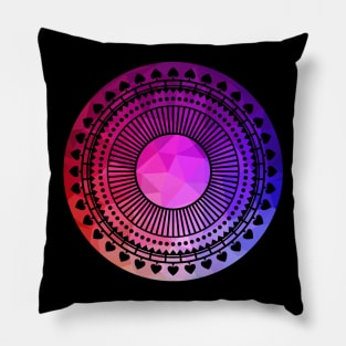 Pink Geometry Zen Mandala Pillow