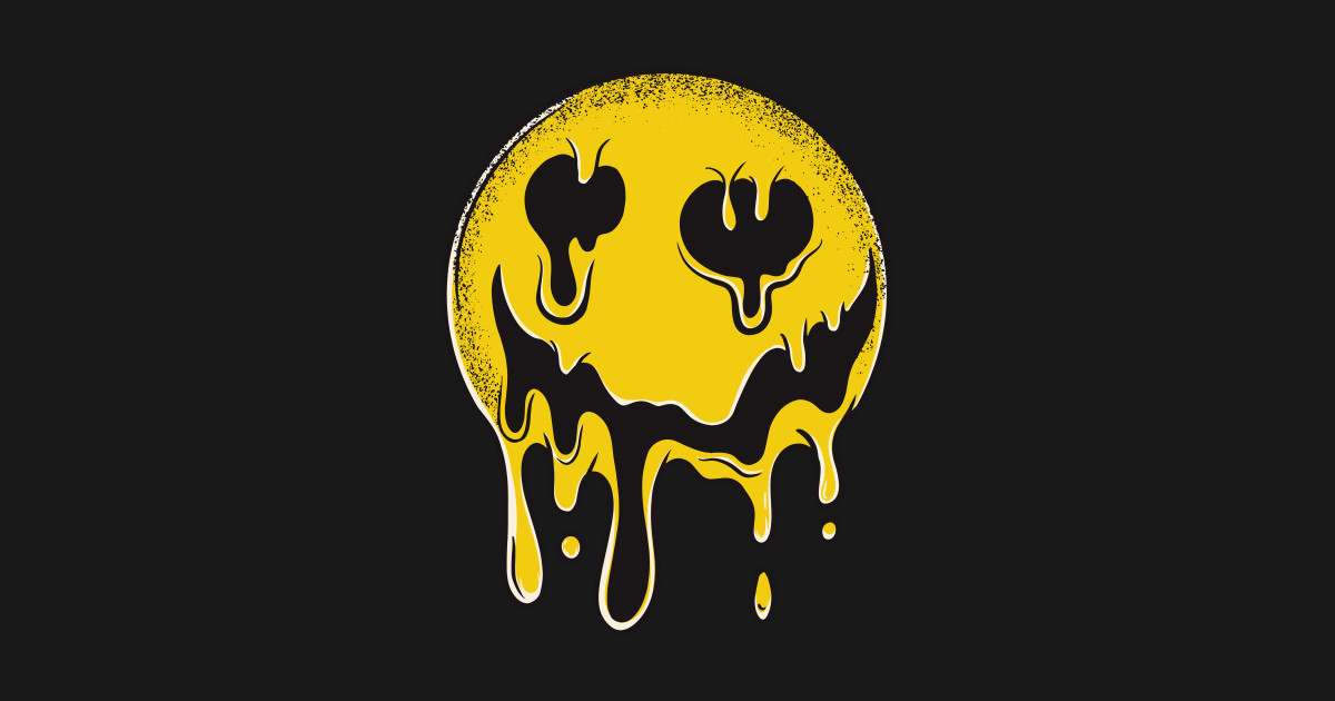 Droopy Smiley Face // Trippy Smile - Smiley Face - Long Sleeve T-Shirt ...