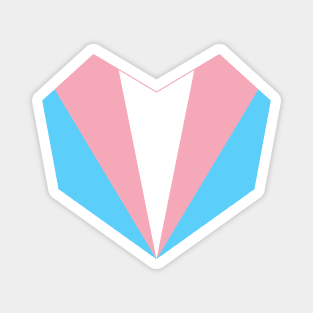 Trans Flag Geometric Heart Magnet